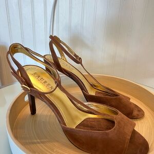 Lauren Ralph Lauren Tan Suede Heels